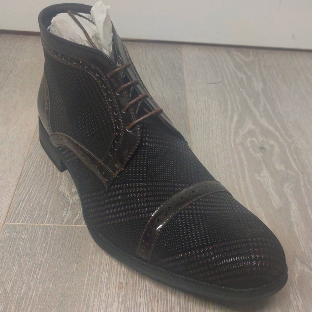 Monique Exotic Chocolate Brown on Black Dress Boots